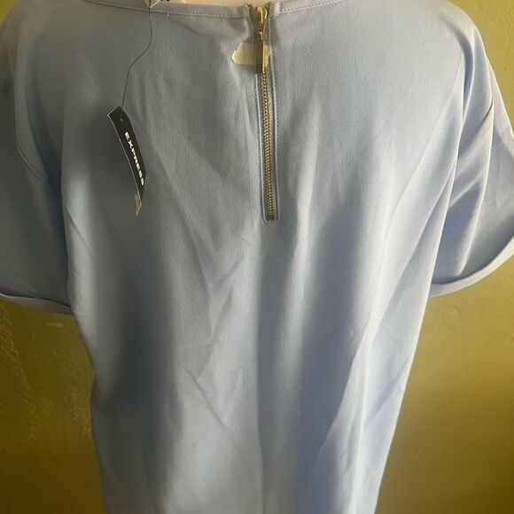 Express Blue Fitted Short Sleeve T-Shirt - Picture 4 of 6